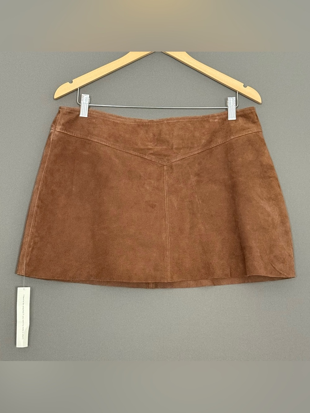 Reformation x Devon Lee Carlson Veda Alana Suede Mini Skirt Brown 12 Y2K Western